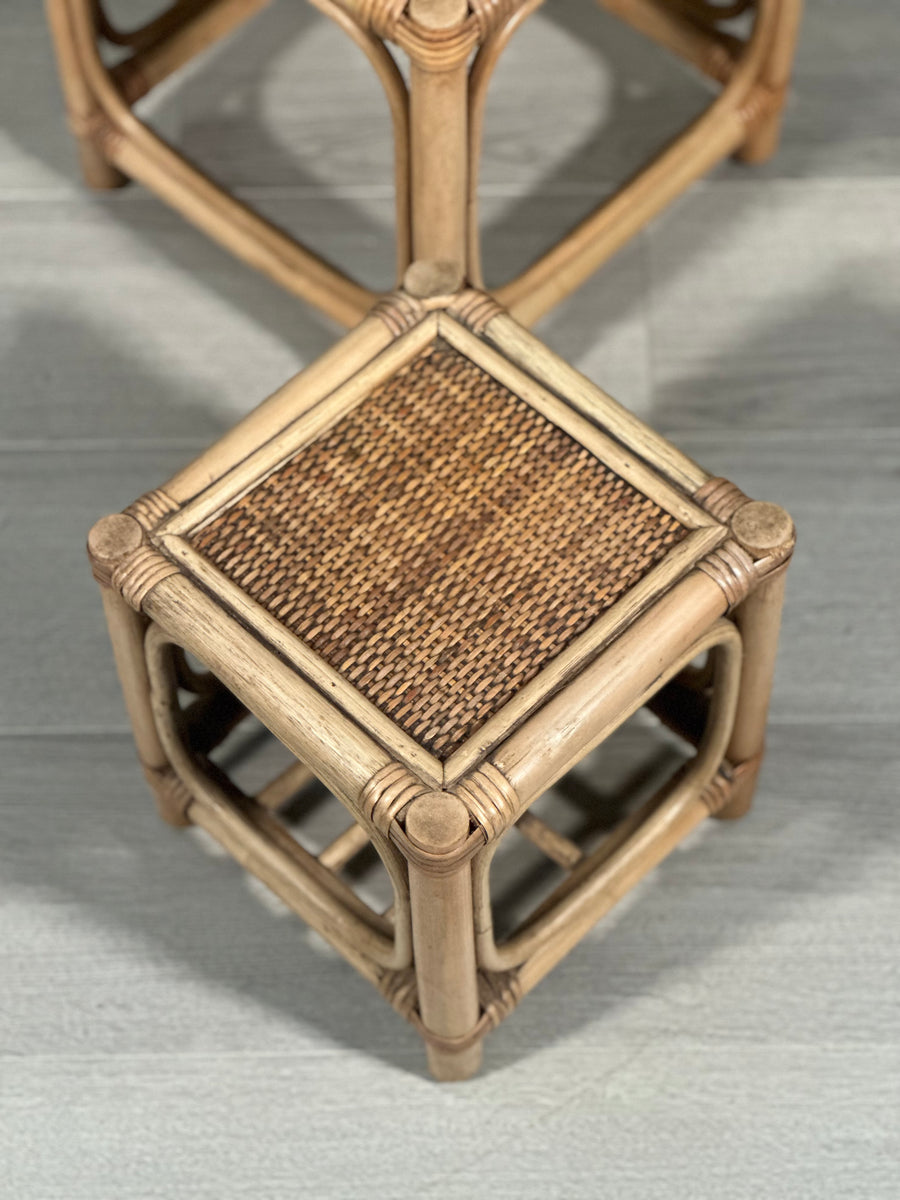 Mid 20th Century Bamboo Nest Of Tables Rawes Rec