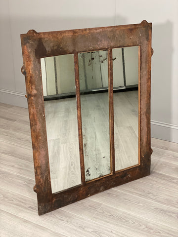 Large Antique Cast Iron Mirror