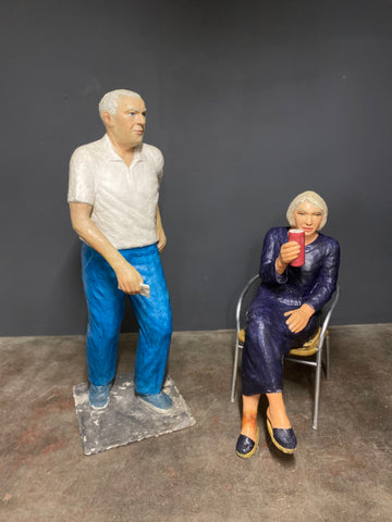 Life Size Fibreglass Sculpture's Of Man And Women By Paul Williams