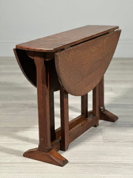 Small Antique Cotswold Oak Drop Leaf Occasional Table