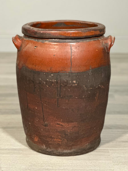 Large Antique Glazed Terracotta Pot