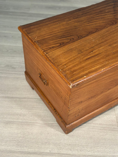 Antique Pine Blanket Box In Scumble Paint