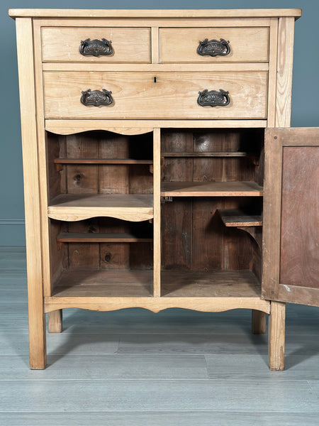 Antique Art Nouveau Pine Cabinet C.1900