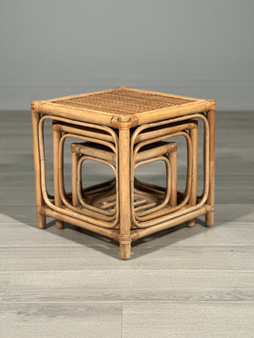 Mid 20th Century Bamboo Nest Of Tables