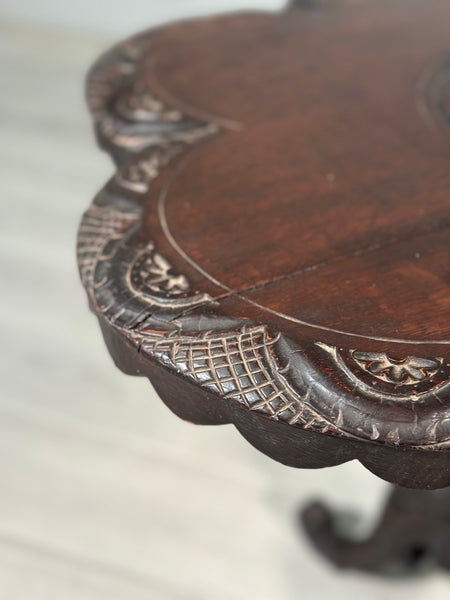 Carved Oak Antique Occasional Table By Walter Carter Harrod’s