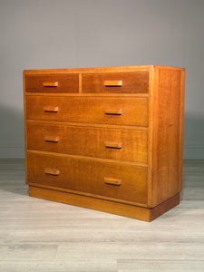 Light Oak Military Chest Of Drawers c.1960