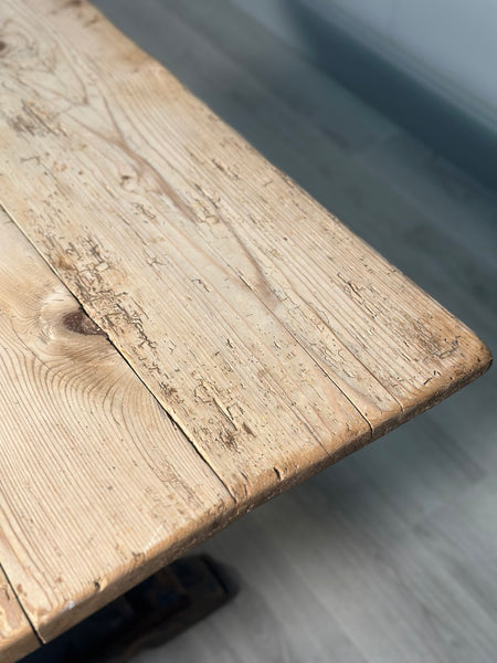 Large Antique Pine Refectory Table