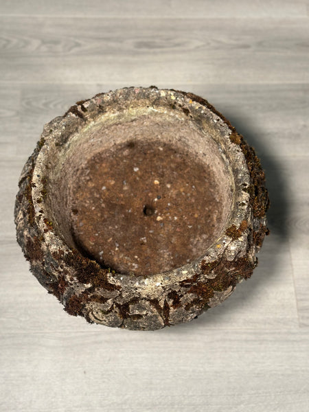 Pair Of Antique Weathered Composite Stone Urns