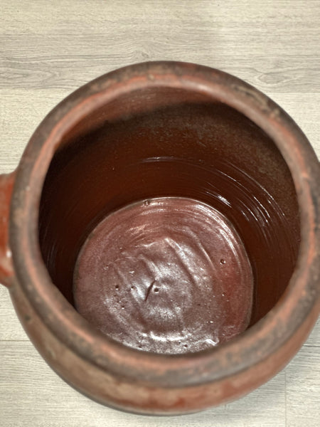 Large Antique Glazed Terracotta Pot