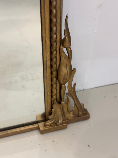 Large Antique English Gilt Overmantle Mirror c.1850