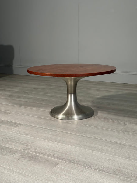 Chrome And Teak Coffee Table c.1970