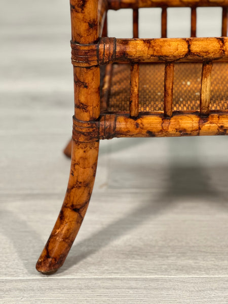 Antique Tiger Bamboo Side Table