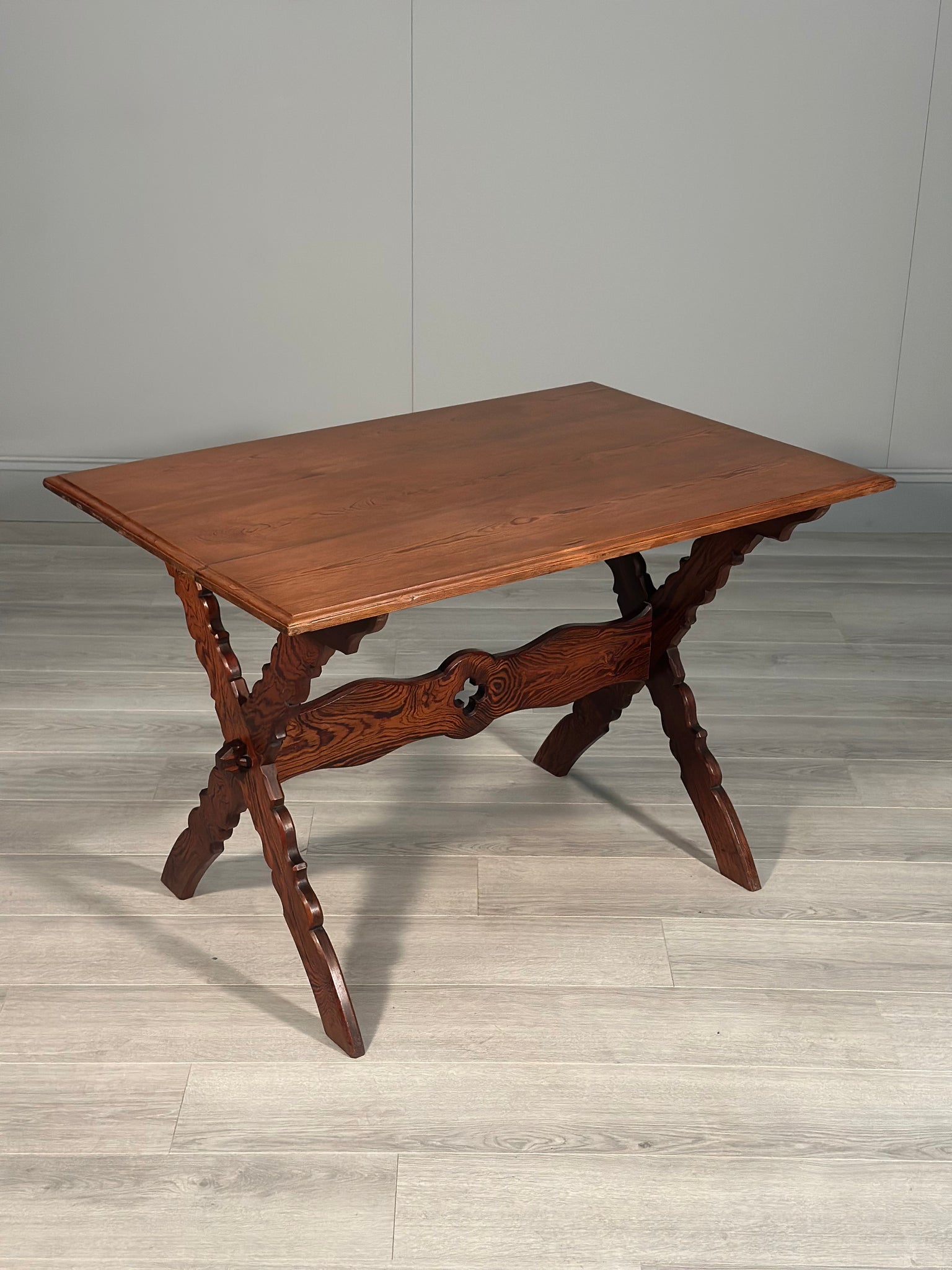Ecclesiastical Pitch Pine Writing Table c.1910