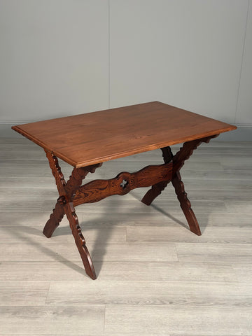 Ecclesiastical Pitch Pine Writing Table c.1910