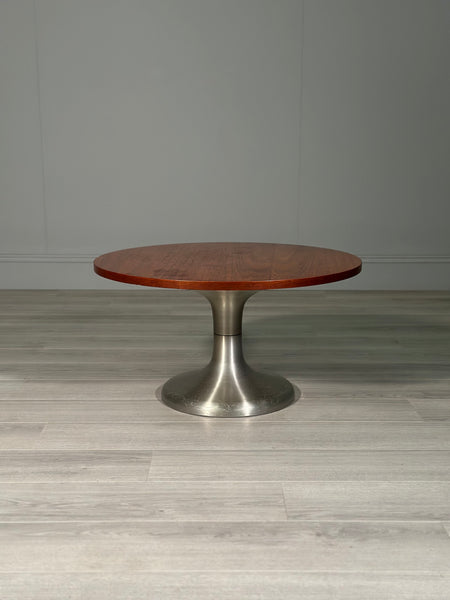 Chrome And Teak Coffee Table c.1970