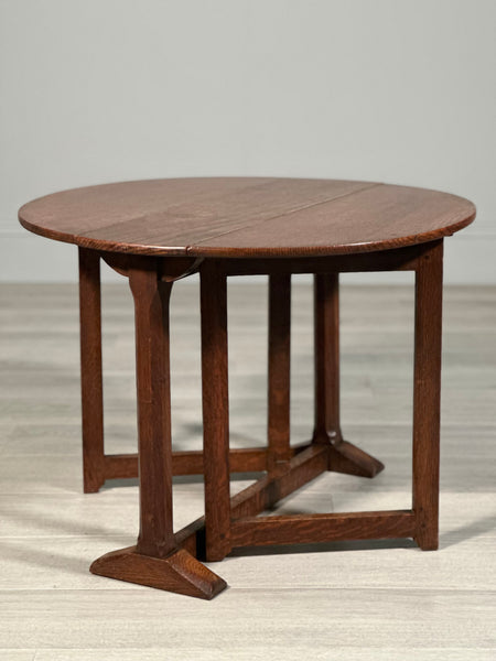 Small Antique Cotswold Oak Drop Leaf Occasional Table