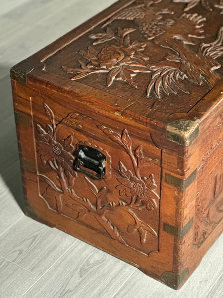 Antique Chinese Camphor Wood Campaign Chest C.1920