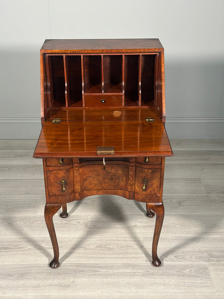 Small Antique Burr Walnut Writing Bureau c.1930