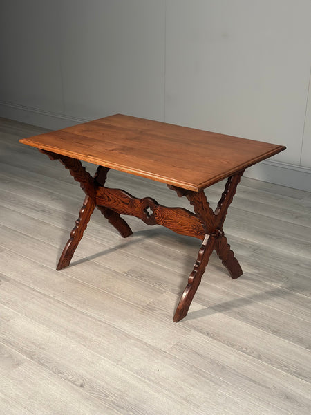 Ecclesiastical Pitch Pine Writing Table c.1910