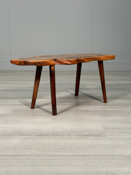 Live Edge Yew Wood Coffee Table By Homestead Woodcraft Hereford C.1960
