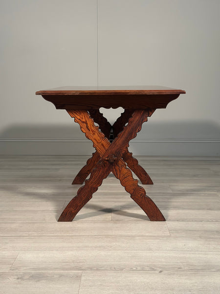 Ecclesiastical Pitch Pine Writing Table c.1910