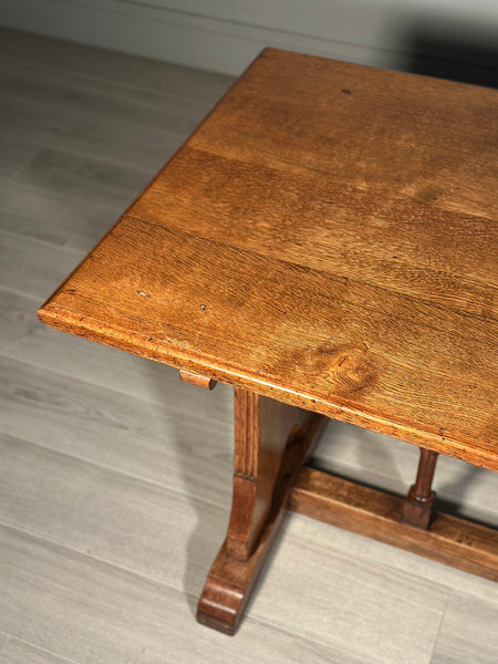 Light Oak Arts And Crafts Gothic Dining Table C.1890