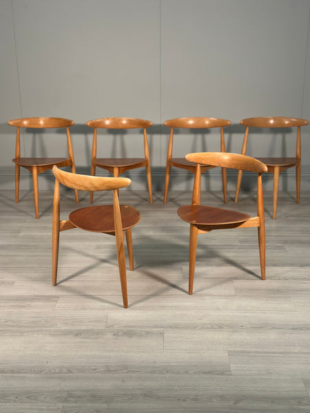 Set of 6 Hans Wegner Fh4103 “Heart” Dining Chairs c.1950’s