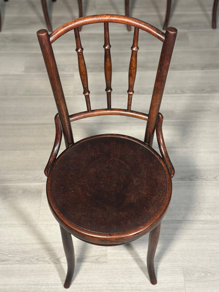 Four Bentwood Bistro Chairs by Fischel c.1910