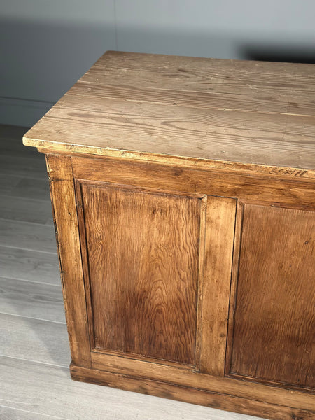 Large Antique Pine Shop Counter