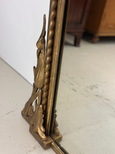 Large Antique English Gilt Overmantle Mirror c.1850