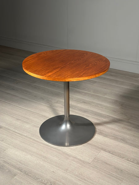 Chrome And Teak Breakfast Table c.1980