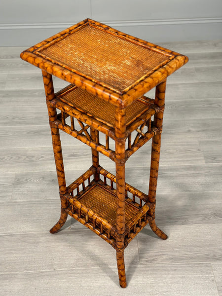 Antique Tiger Bamboo Side Table