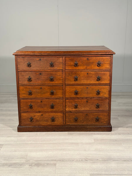 Large Bank Of Oak Drawers C.1880
