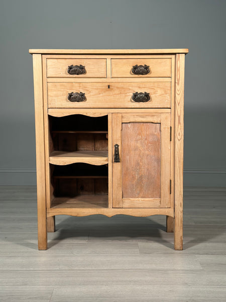 Antique Art Nouveau Pine Cabinet C.1900