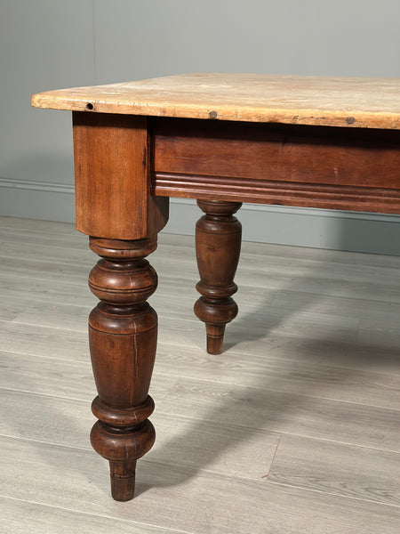 Victorian Pine Top Dining Table
