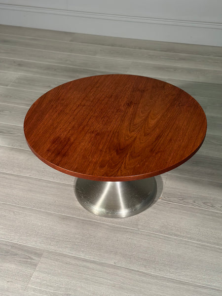 Chrome And Teak Coffee Table c.1970