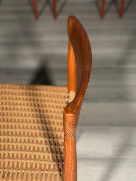 Set Of 6 H.W. Klein Teak And Paper Cord Dining Chairs By Bramin