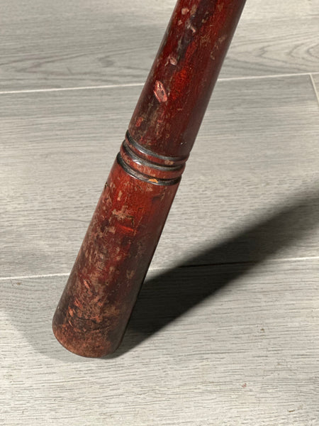 Antique 3 Legged Stool With Poker Work Top