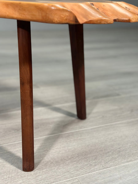 Live Edge Yew Wood Coffee Table By Homestead Woodcraft Hereford C.1960