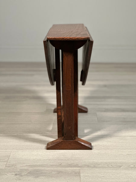 Small Antique Cotswold Oak Drop Leaf Occasional Table