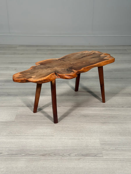 Live Edge Yew Wood Coffee Table By Homestead Woodcraft Hereford C.1960