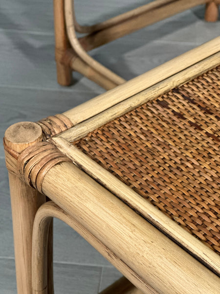 Mid 20th Century Bamboo Nest Of Tables