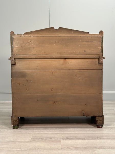 19th Century Pine Chest Of Drawer’s In Green Scumble Paint