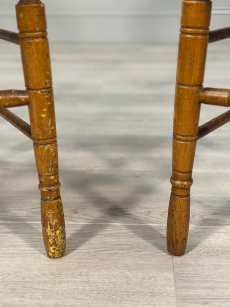 Pair Of Victorian Side Chairs In Original Scumble Paint