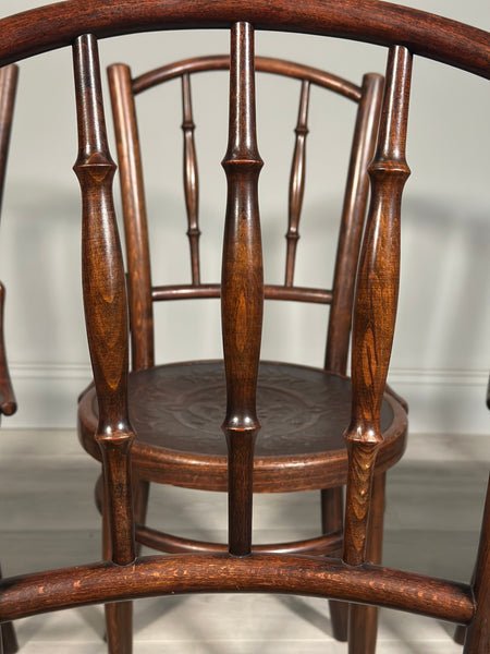 Four Bentwood Bistro Chairs by Fischel c.1910