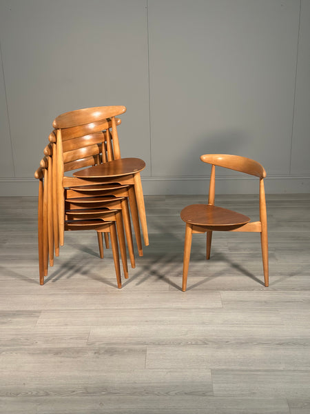 Set of 6 Hans Wegner Fh4103 “Heart” Dining Chairs c.1950’s