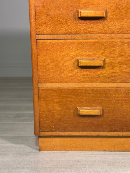 Light Oak Military Chest Of Drawers c.1960