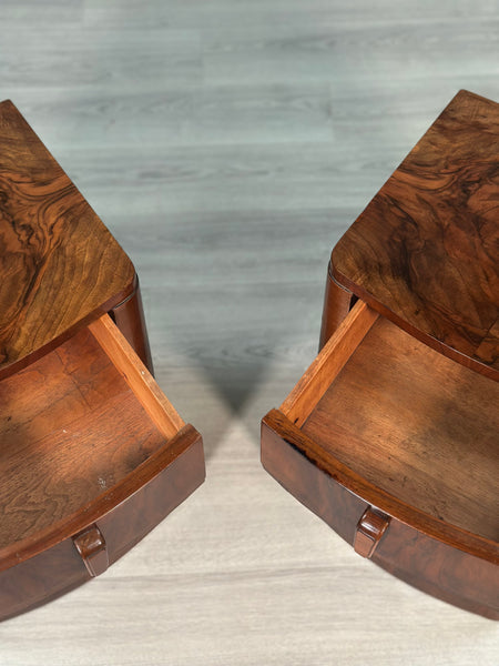 Art Deco Walnut Bedside Cabinets c.1930
