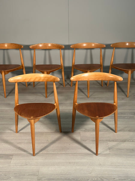 Set of 6 Hans Wegner Fh4103 “Heart” Dining Chairs c.1950’s