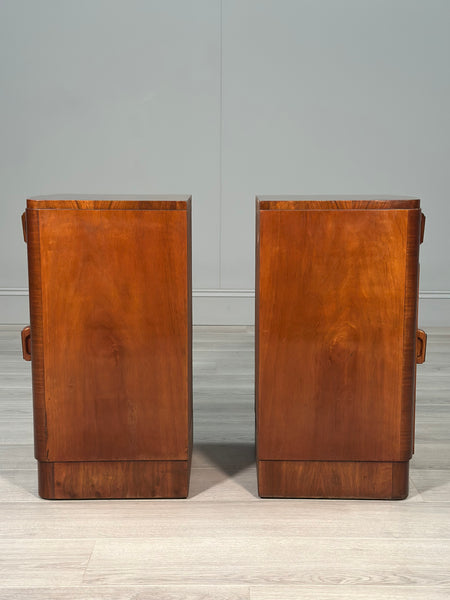 Art Deco Walnut Bedside Cabinets c.1930